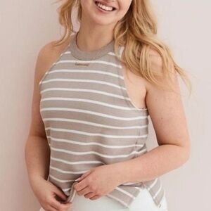 Aerie NWOT Sweater Striped Terry Halter Tank Top SIZE SMALL
